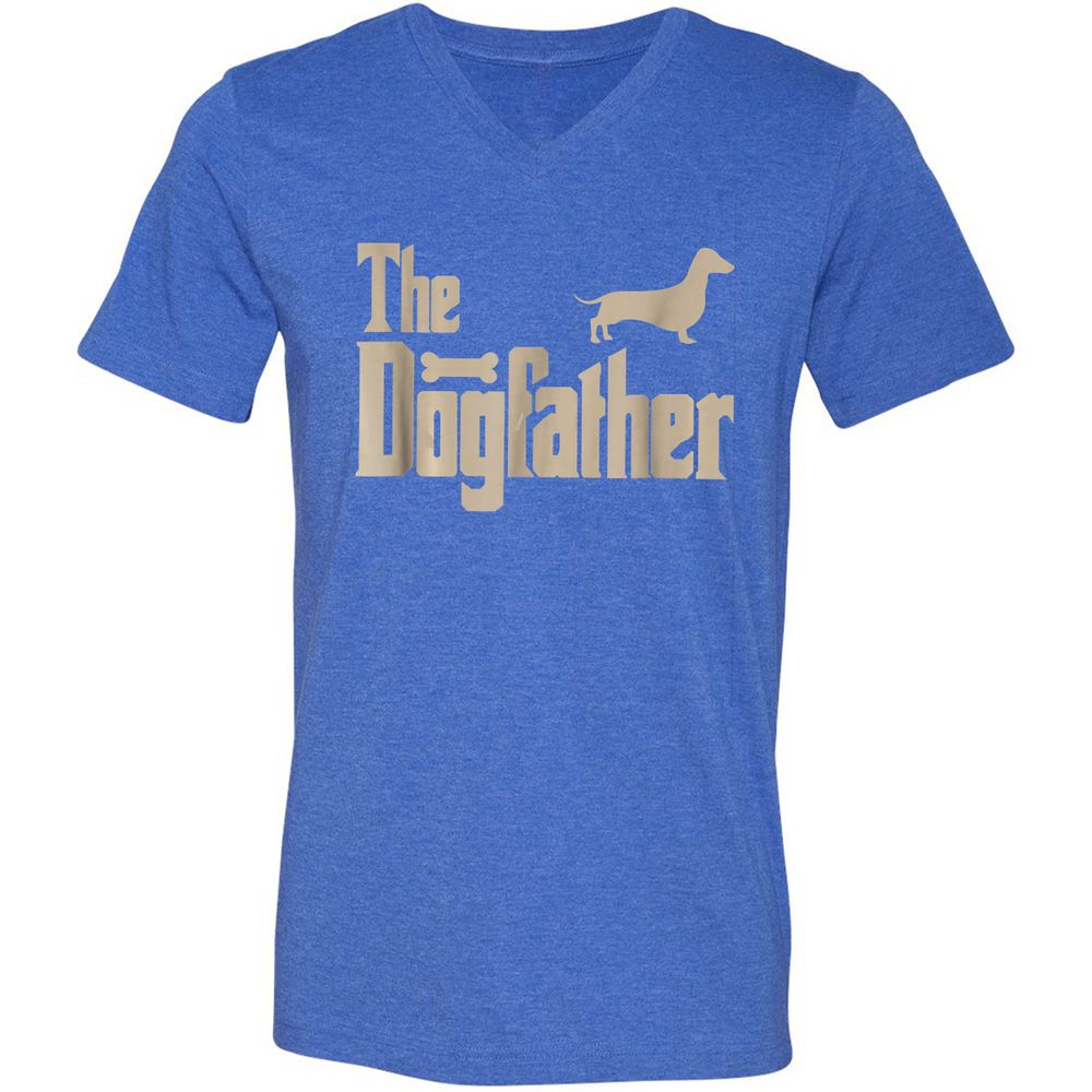 Unisex V-Neck T-Shirt - G9RL7C1B - Heather True Royal - 14