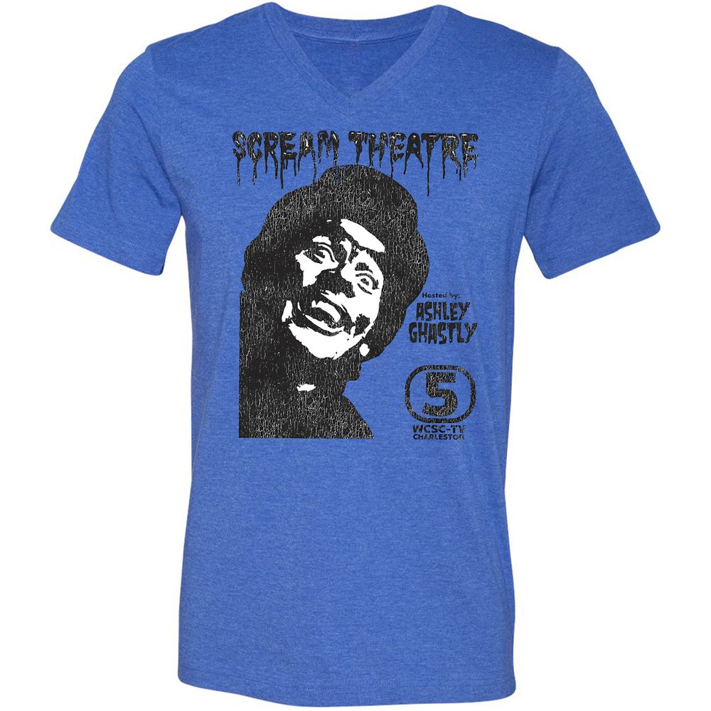 Unisex V-Neck T-Shirt - WMJN9KVP - Heather True Royal - 14