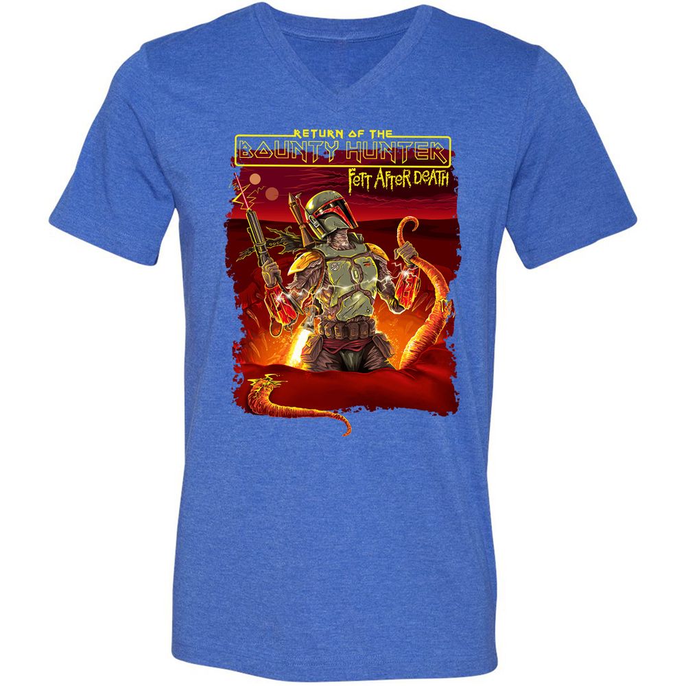 Unisex V-Neck T-Shirt - J46DSAMJ - Heather True Royal - 14