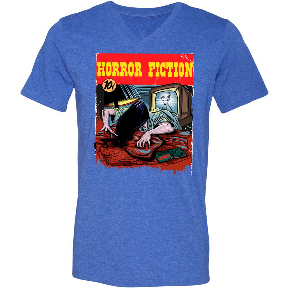 Unisex V-Neck T-Shirt - 3E34AKBN - Heather True Royal - 14