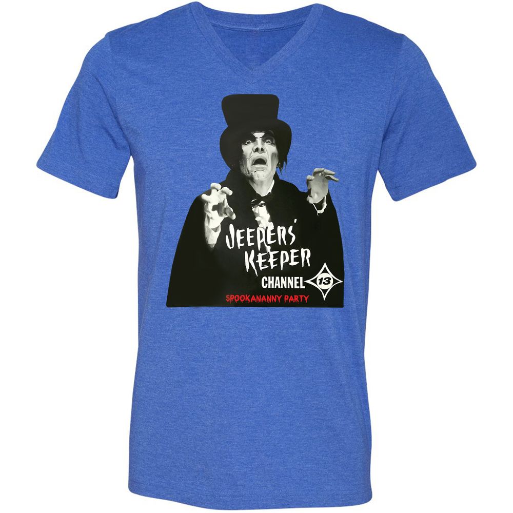 Unisex V-Neck T-Shirt - KNS5PTZA - Heather True Royal - 14