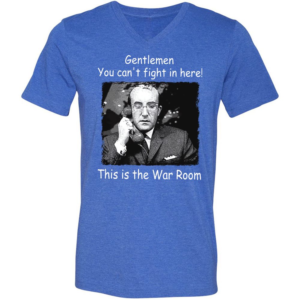 Unisex V-Neck T-Shirt - ZUH4Y8XN - Heather True Royal - 14