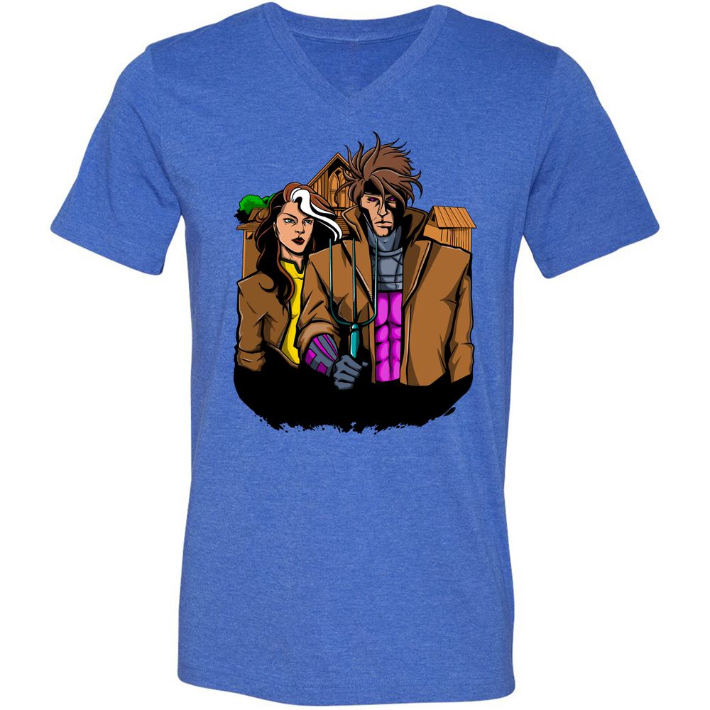 Unisex V-Neck T-Shirt - M2NGL48W - Heather True Royal - 14