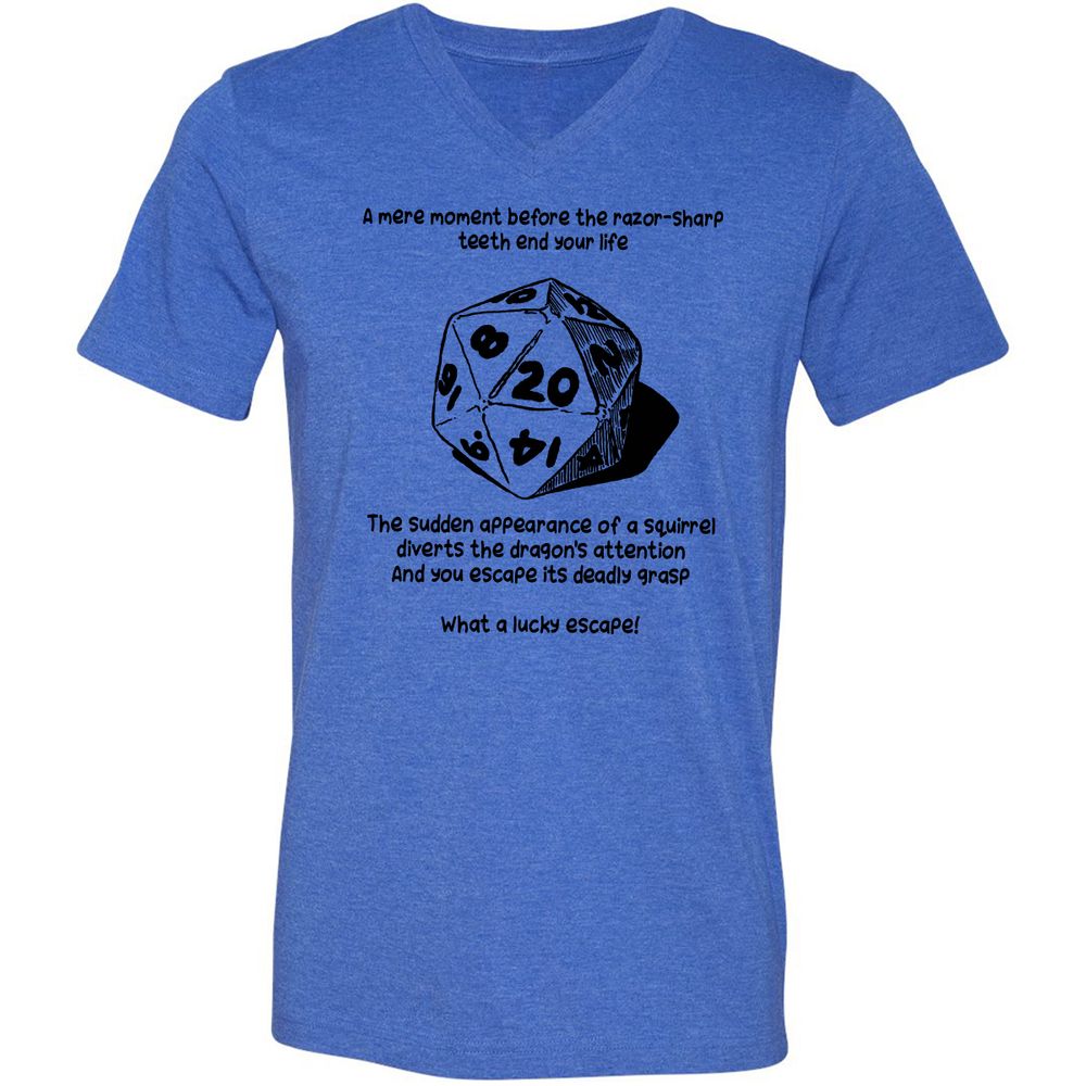 Unisex V-Neck T-Shirt - P1WHDFJJ - Heather True Royal - 14