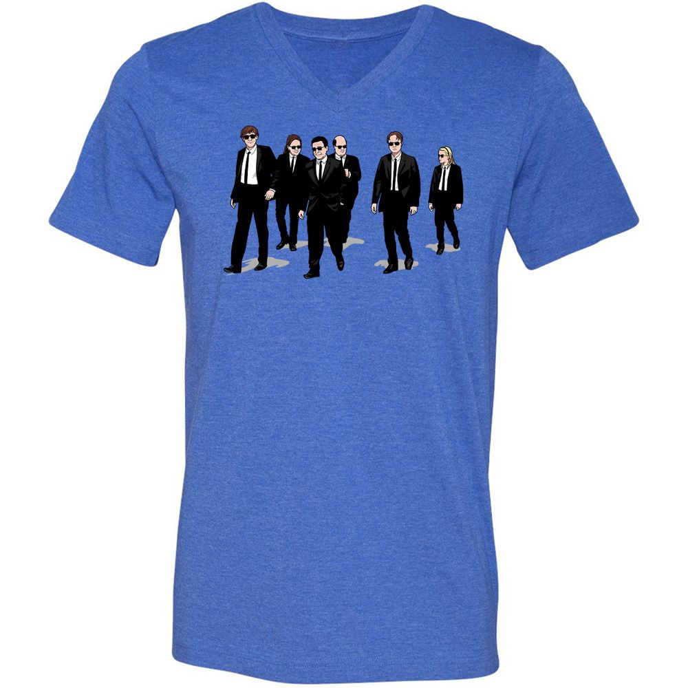 Unisex V-Neck T-Shirt - TLY9HPL7 - Heather True Royal - 14