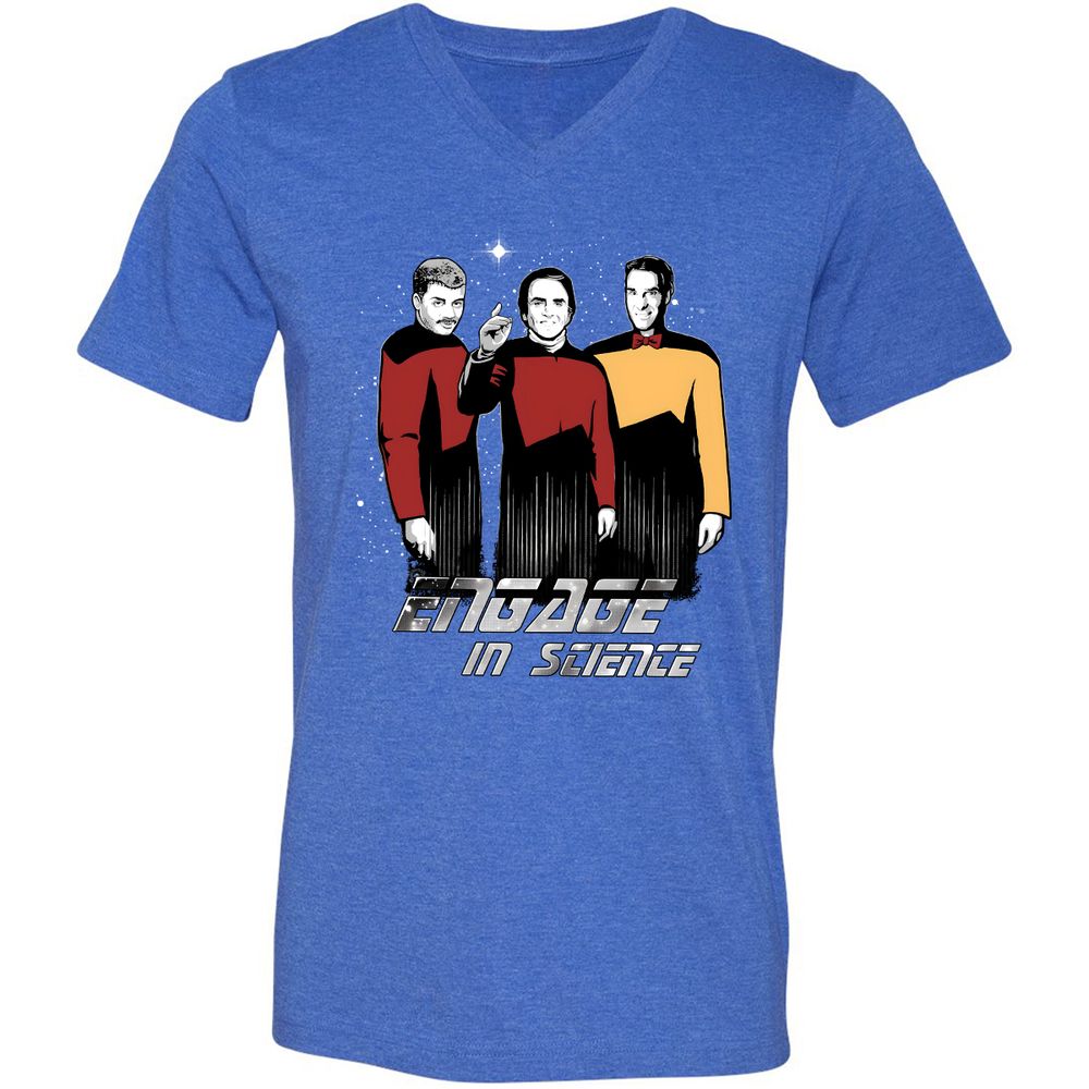 Unisex V-Neck T-Shirt - AMW1DLYR - Heather True Royal - 14