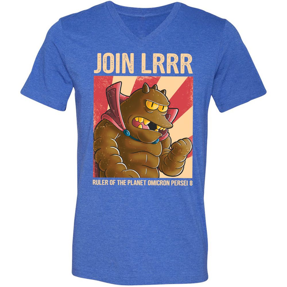 Unisex V-Neck T-Shirt - J7JDNNFR - Heather True Royal - 14