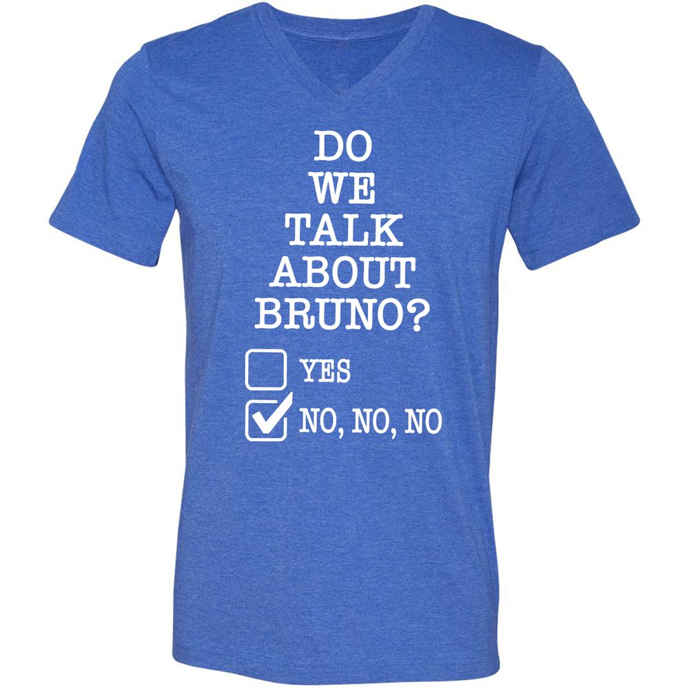 Unisex V-Neck T-Shirt - Black - Heather True Royal - 14