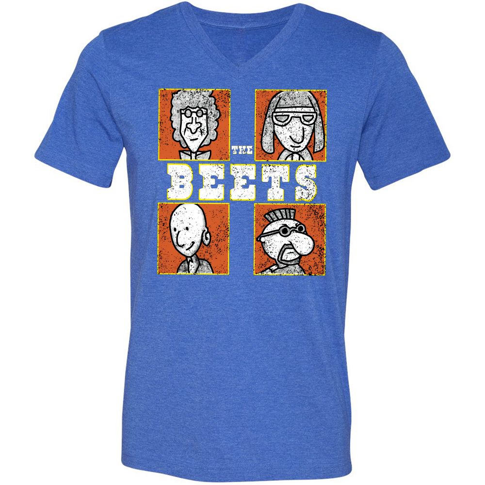 Unisex V-Neck T-Shirt - DE939491 - Heather True Royal - 14