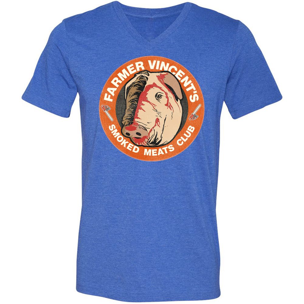 Unisex V-Neck T-Shirt - N86UGHQP - Heather True Royal - 14