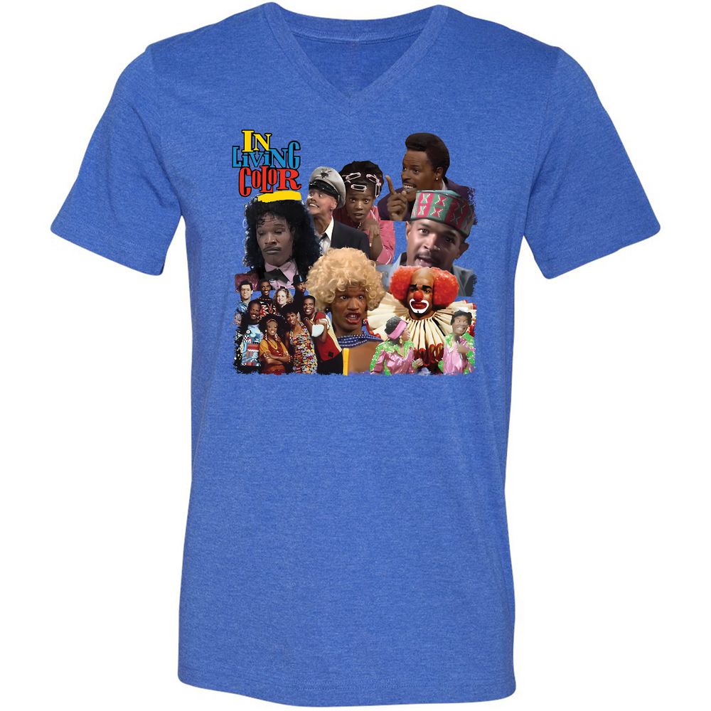 Unisex V-Neck T-Shirt - EUEP11XE - Heather True Royal - 14