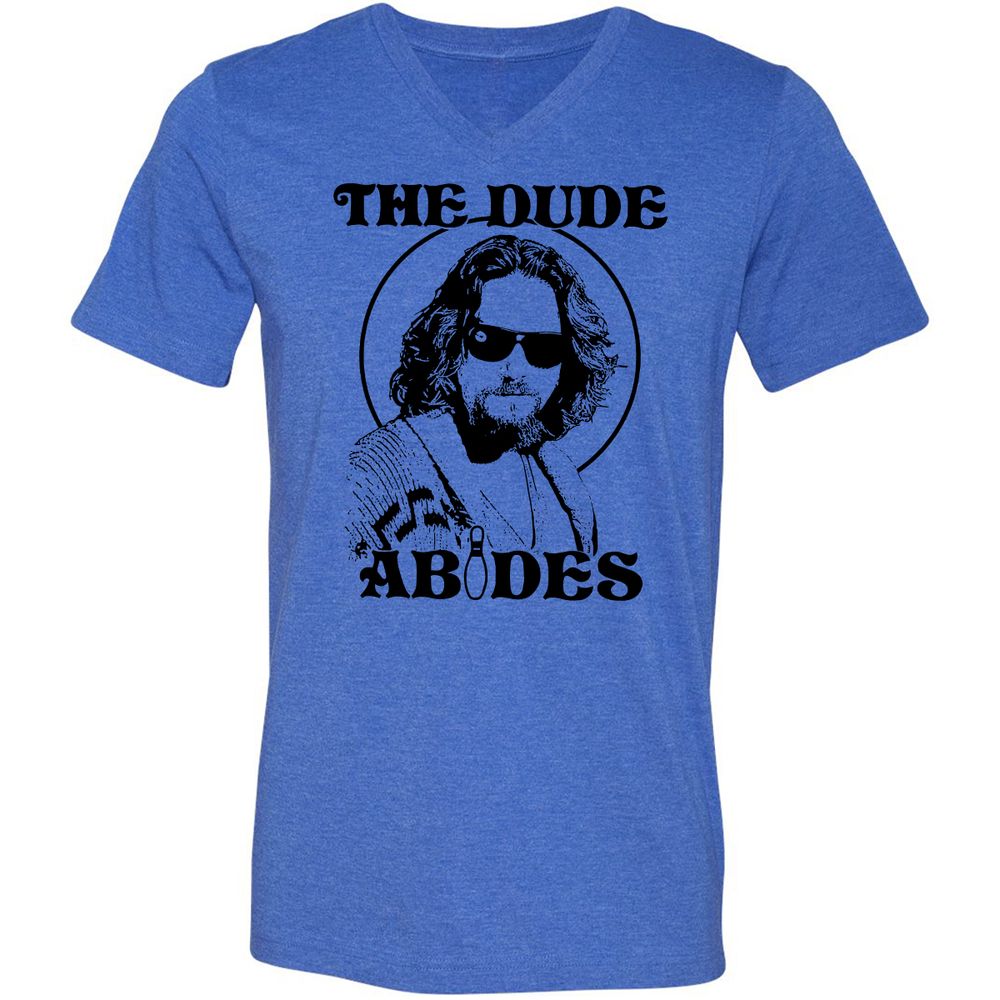 Unisex V-Neck T-Shirt - F1J9WL76 - Heather True Royal - 14