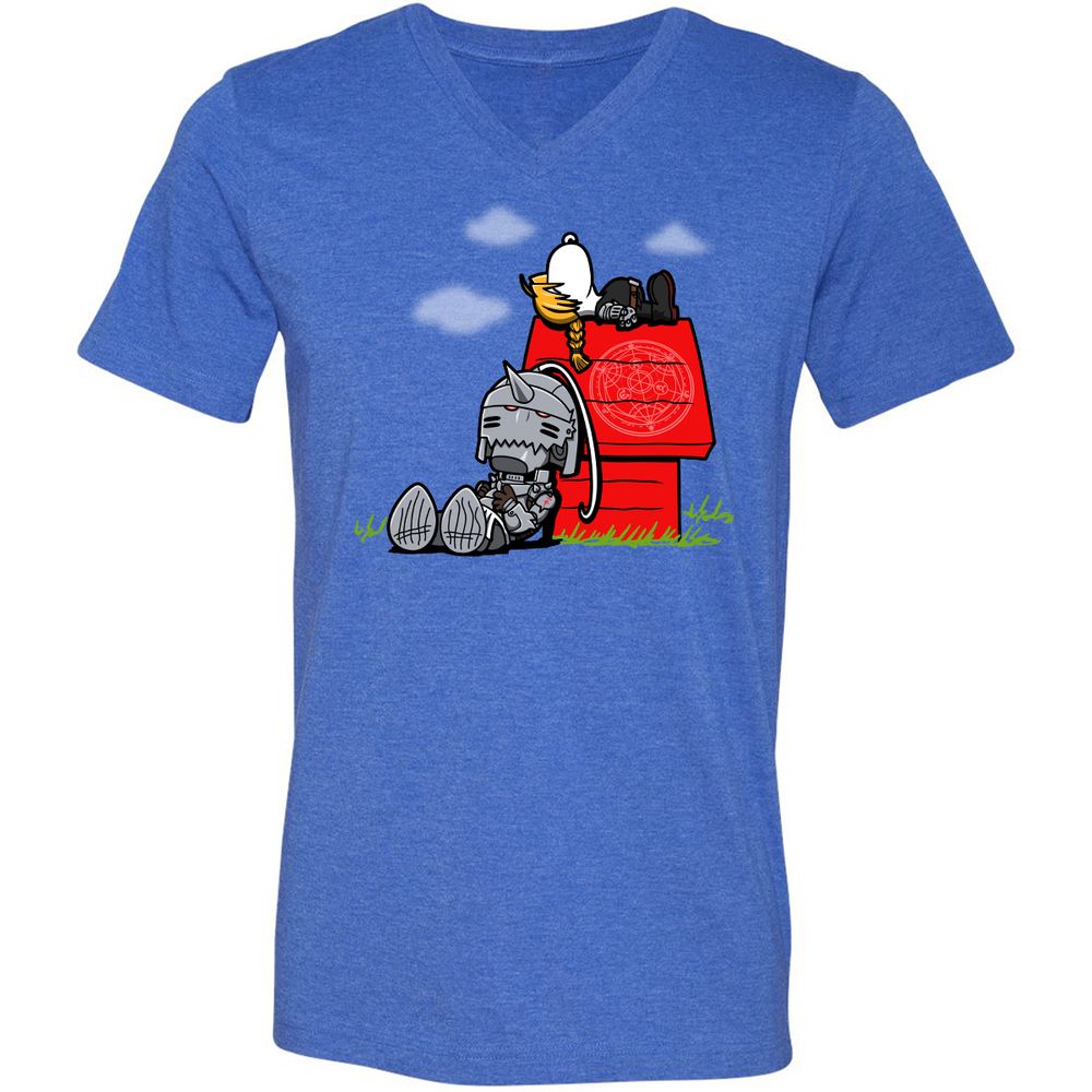 Unisex V-Neck T-Shirt - N9ANYMF8 - Heather True Royal - 14