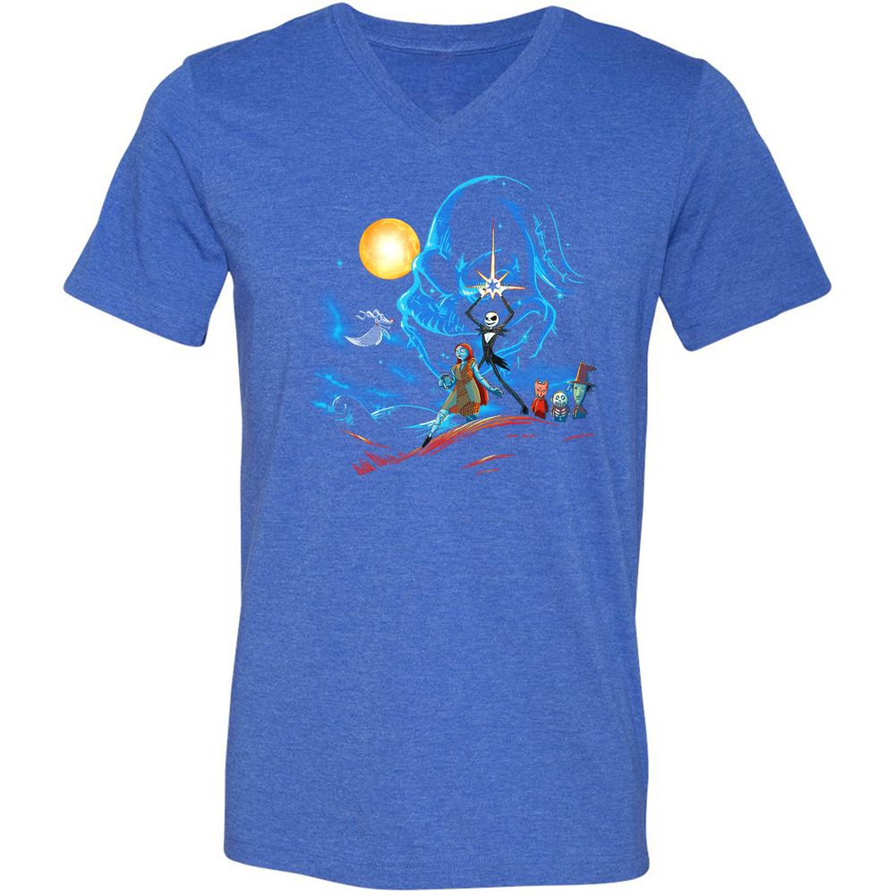 Unisex V-Neck T-Shirt - HE3V97T4 - Heather True Royal - 14