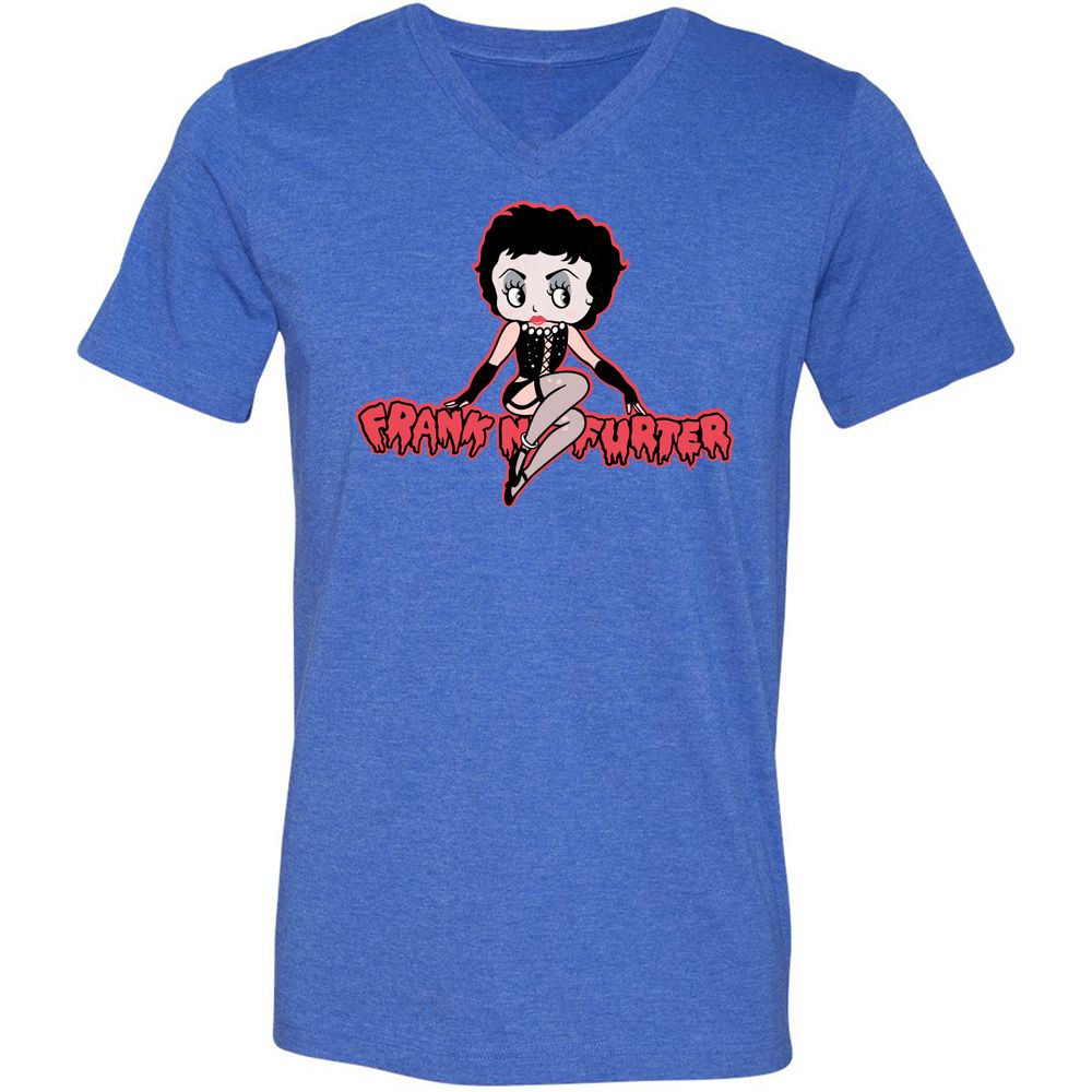 Unisex V-Neck T-Shirt - STD6JFVY - Heather True Royal - 14