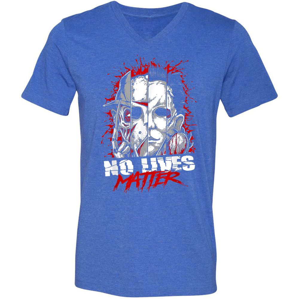 Unisex V-Neck T-Shirt - RLF9DXWE - Heather True Royal - 14