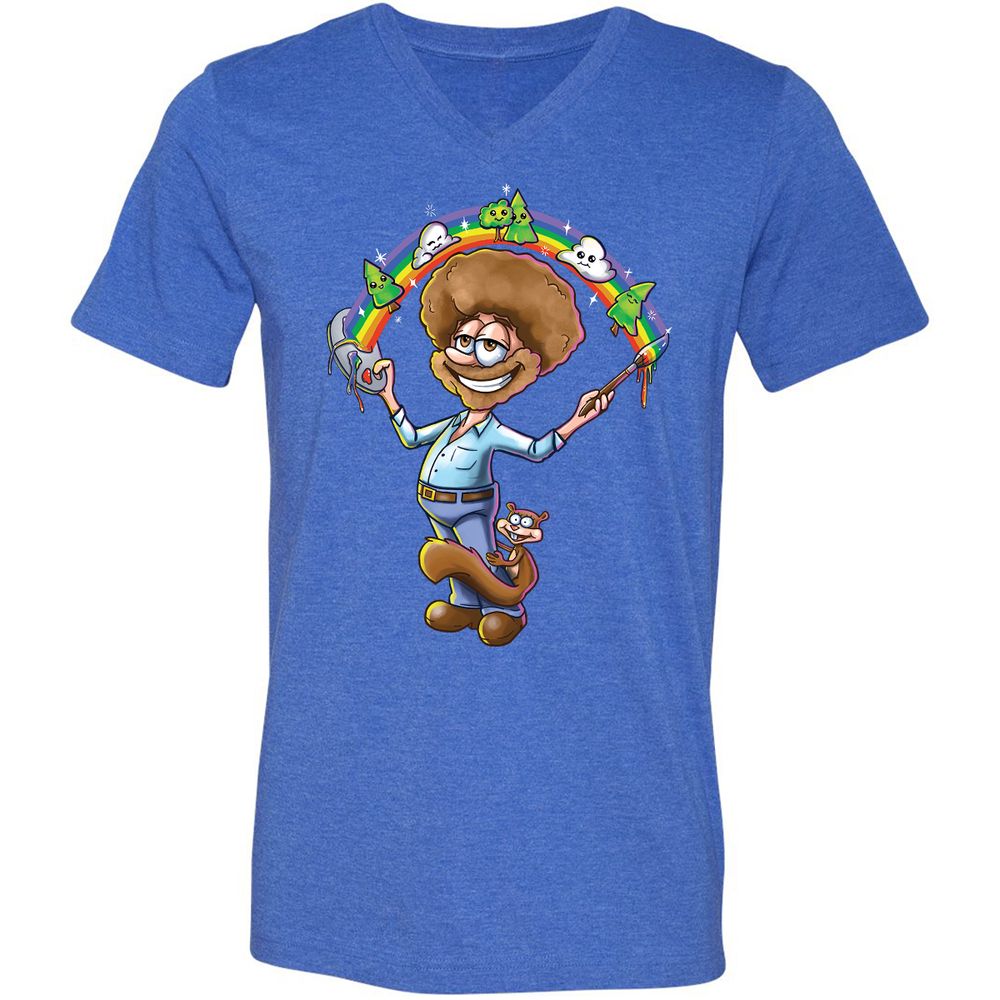 Unisex V-Neck T-Shirt - EVG9AS1B - Heather True Royal - 14