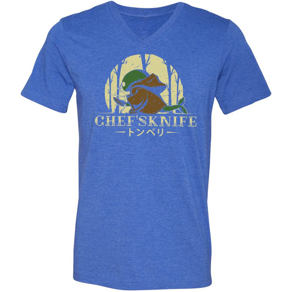 Unisex V-Neck T-Shirt - YK2MSPPX - Heather True Royal - 14