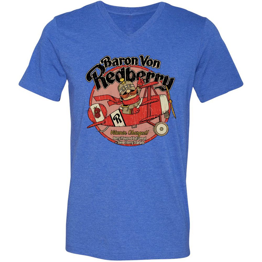 Unisex V-Neck T-Shirt - 1DW7PL7D - Heather True Royal - 14