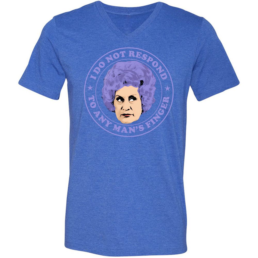 Unisex V-Neck T-Shirt - QJ1TWGS5 - Heather True Royal - 14