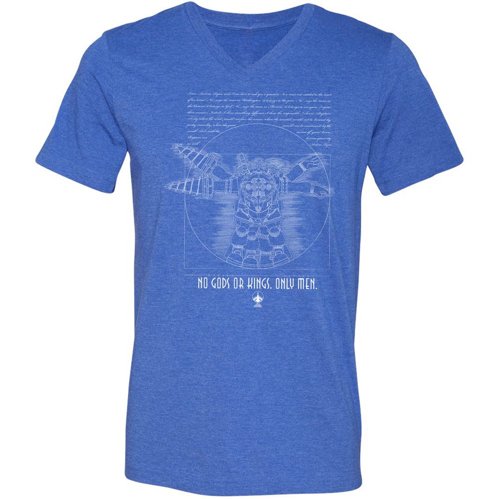 Unisex V-Neck T-Shirt - S3ETR4KH - Heather True Royal - 14