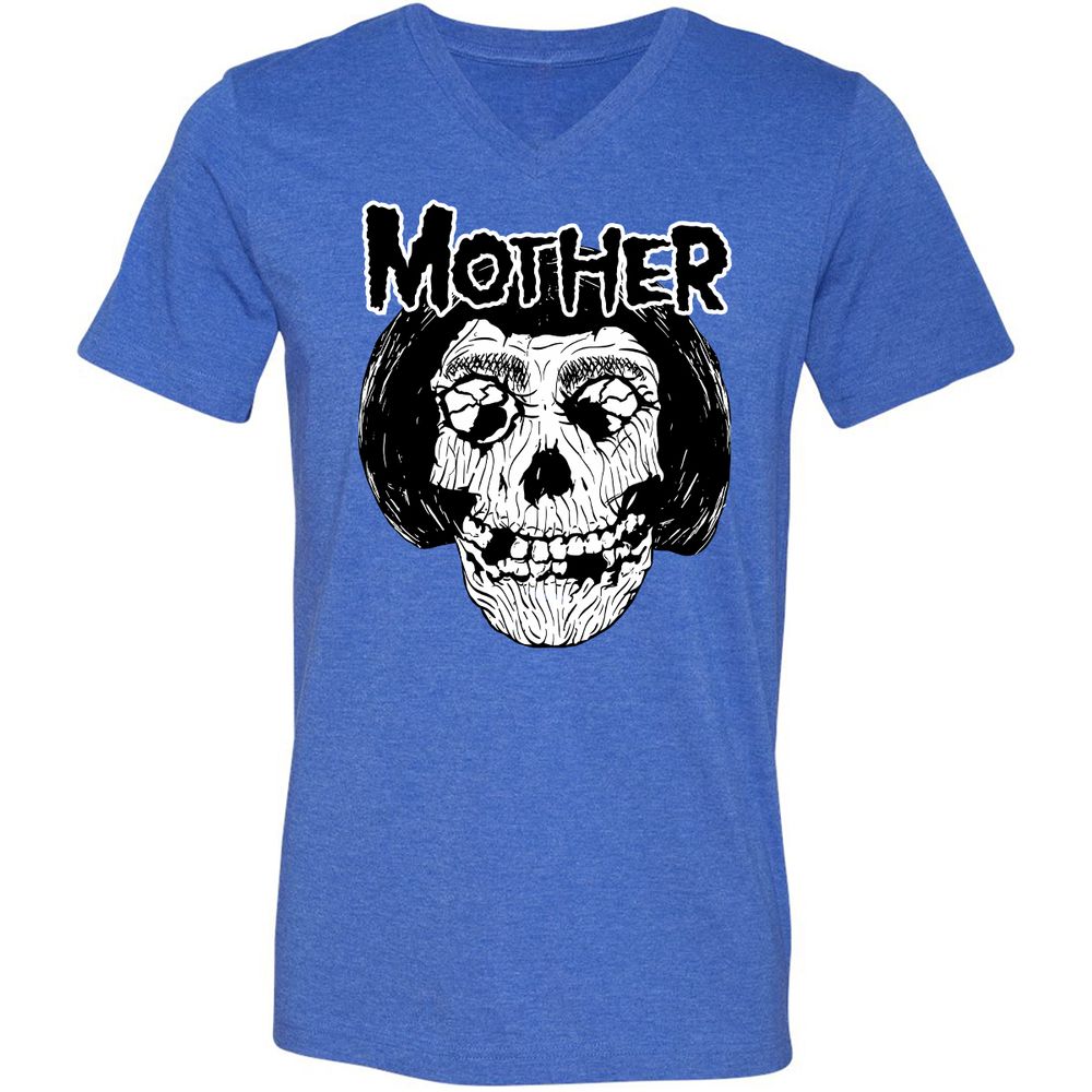 Unisex V-Neck T-Shirt - RAUZJQY5 - Heather True Royal - 14
