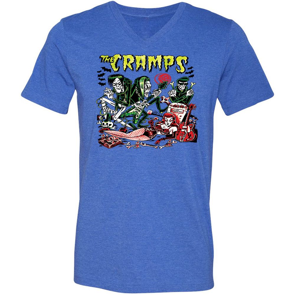 Unisex V-Neck T-Shirt - WWWDJ2NV - Heather True Royal - 14