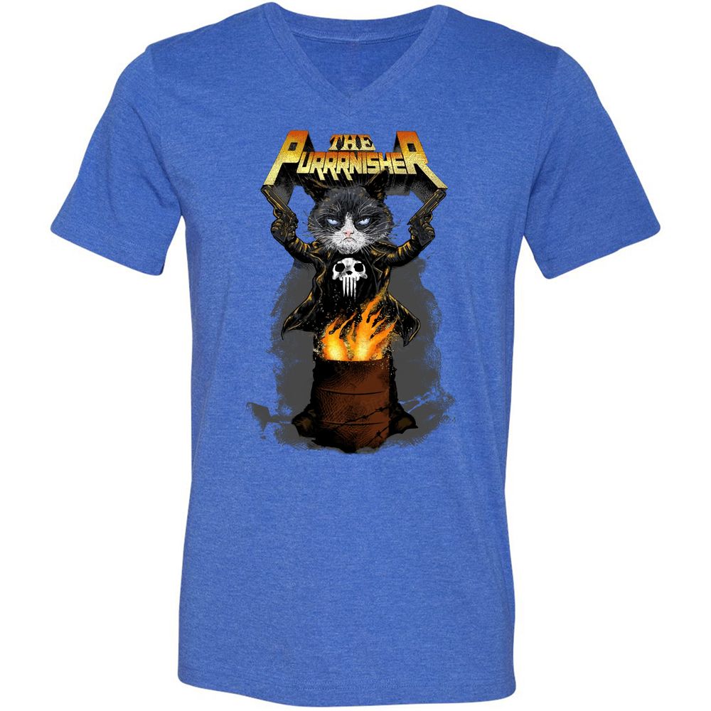 Unisex V-Neck T-Shirt - SGZE85XV - Heather True Royal - 14