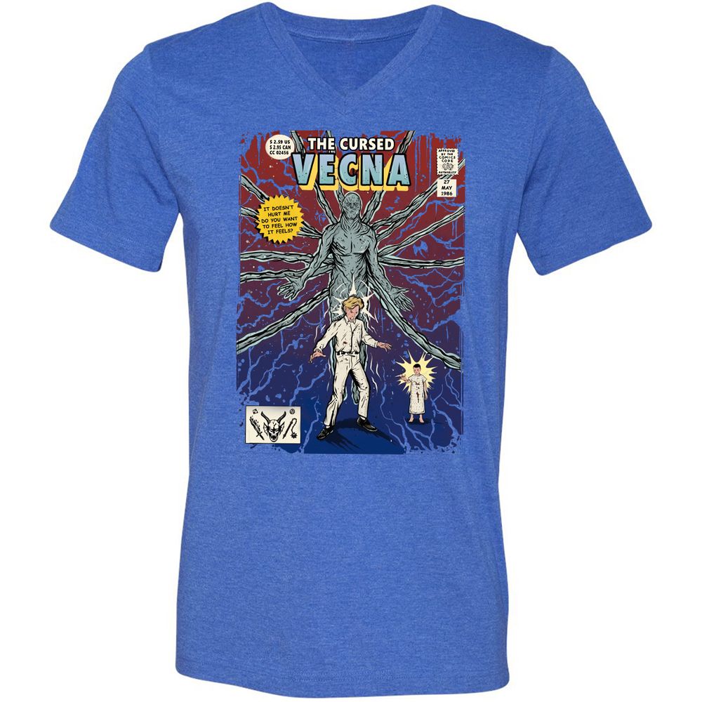 Unisex V-Neck T-Shirt - UTNQZ4FW - Heather True Royal - 14