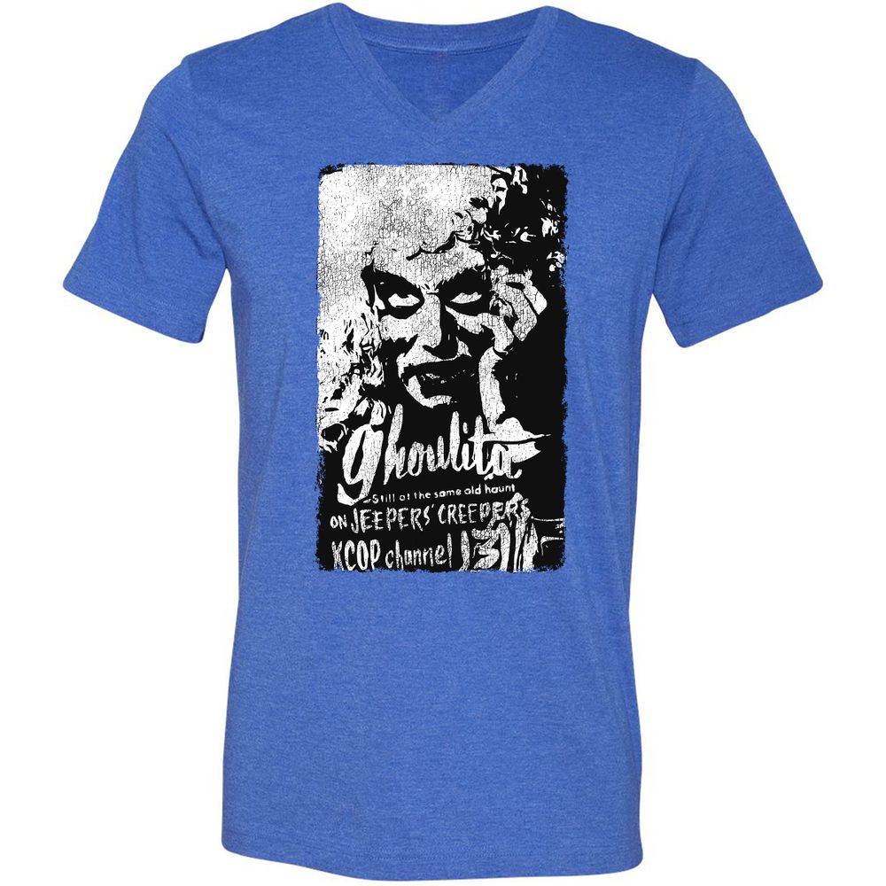 Unisex V-Neck T-Shirt - H7LA5DUX - Heather True Royal - 14