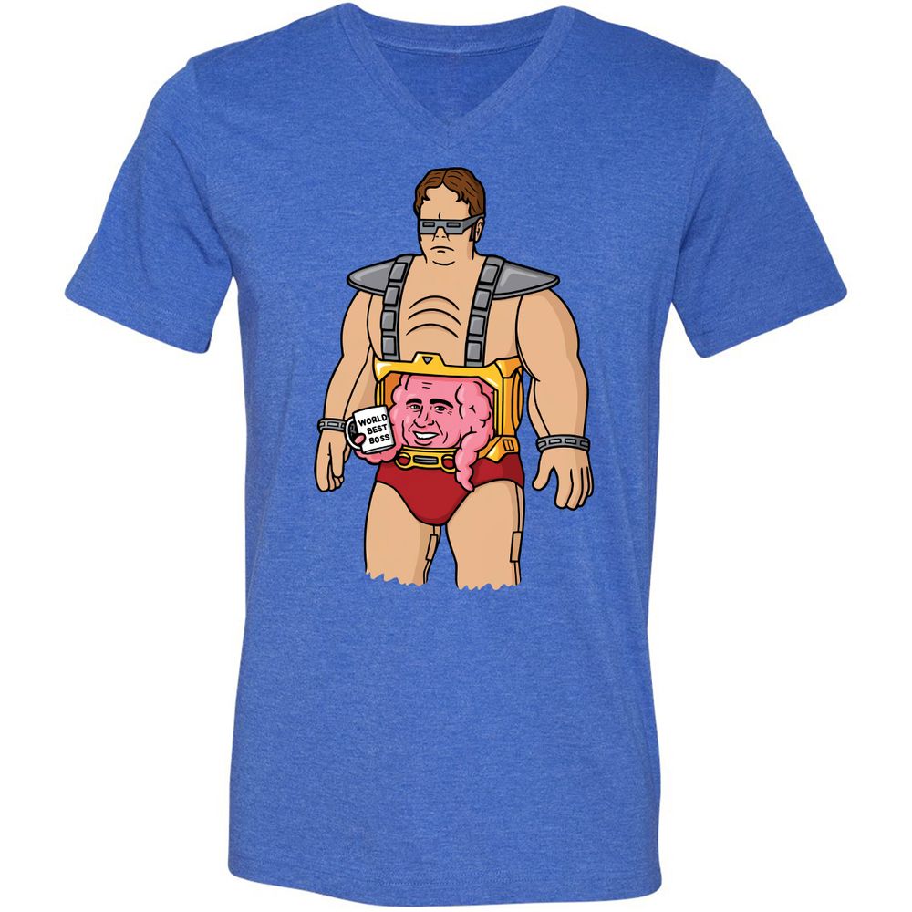 Unisex V-Neck T-Shirt - EZBMDCSV - Heather True Royal - 14