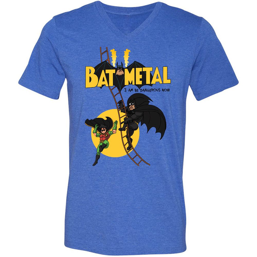 Unisex V-Neck T-Shirt - A15HXCUQ - Heather True Royal - 14