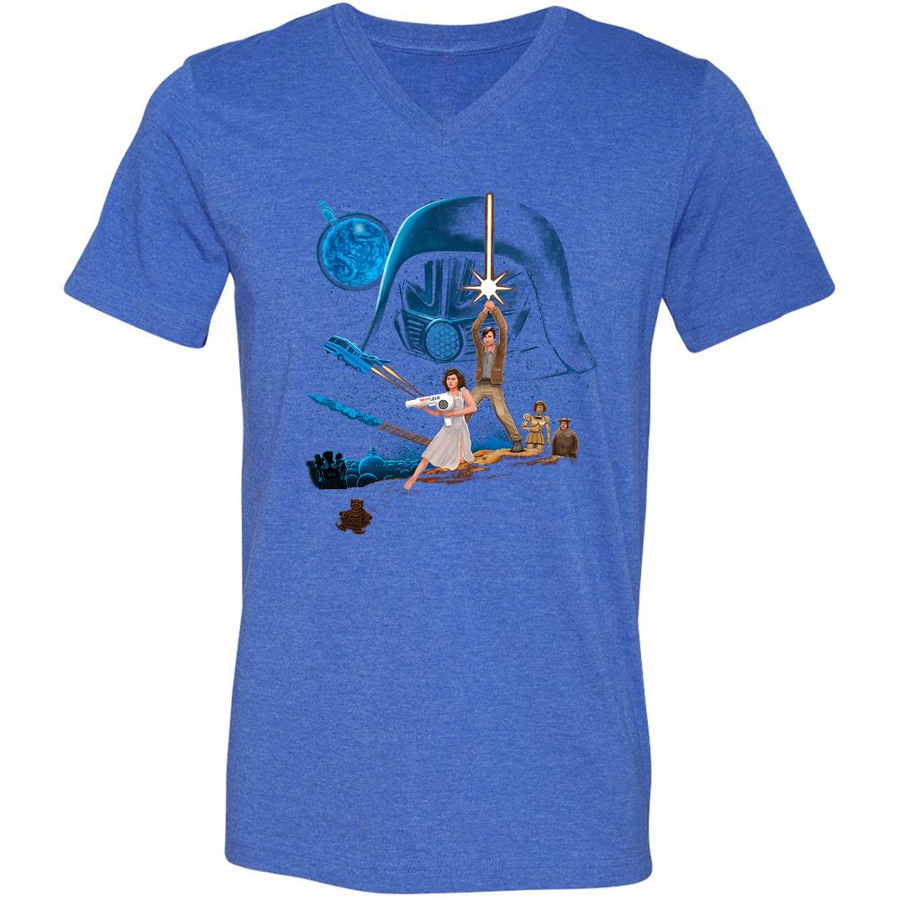 Unisex V-Neck T-Shirt - VY6YZ6CN - Heather True Royal - 14