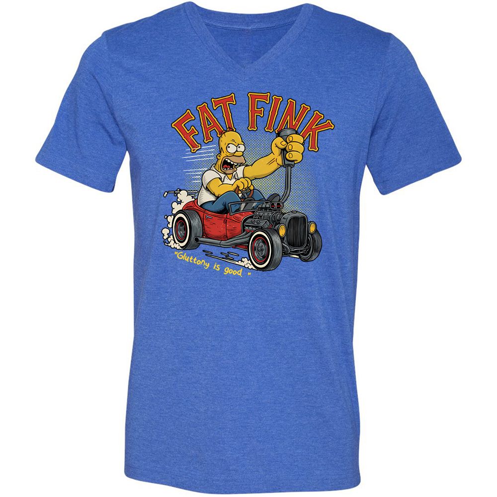 Unisex V-Neck T-Shirt - 6KG9UAWK - Heather True Royal - 14