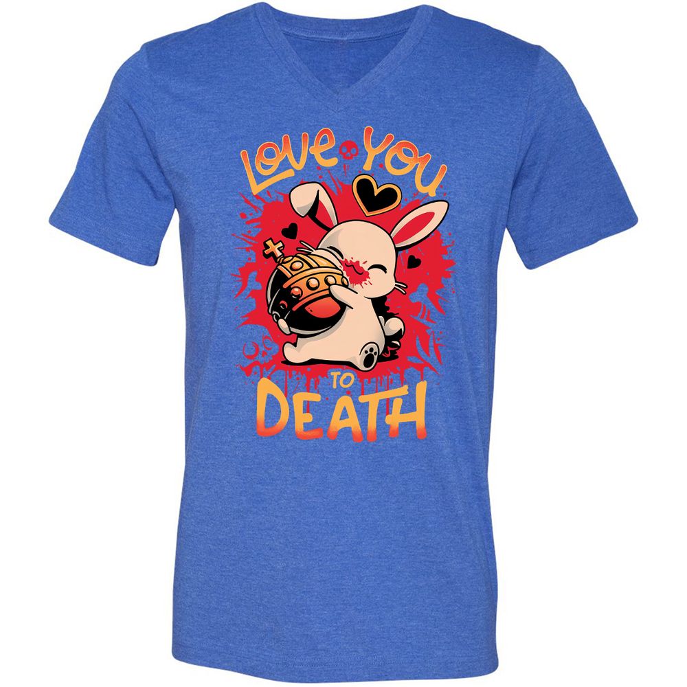 Unisex V-Neck T-Shirt - YKB24ZBM - Heather True Royal - 14