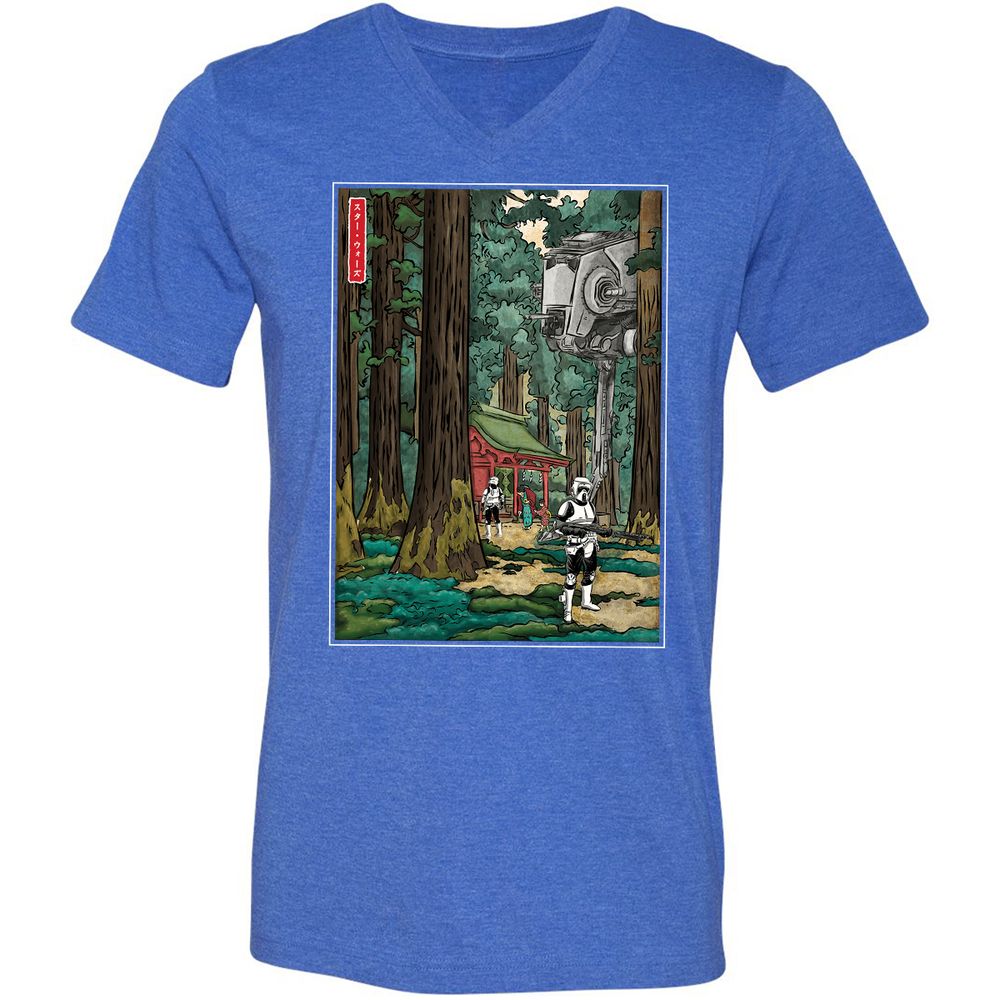 Unisex V-Neck T-Shirt - FMNFN691 - Heather True Royal - 14