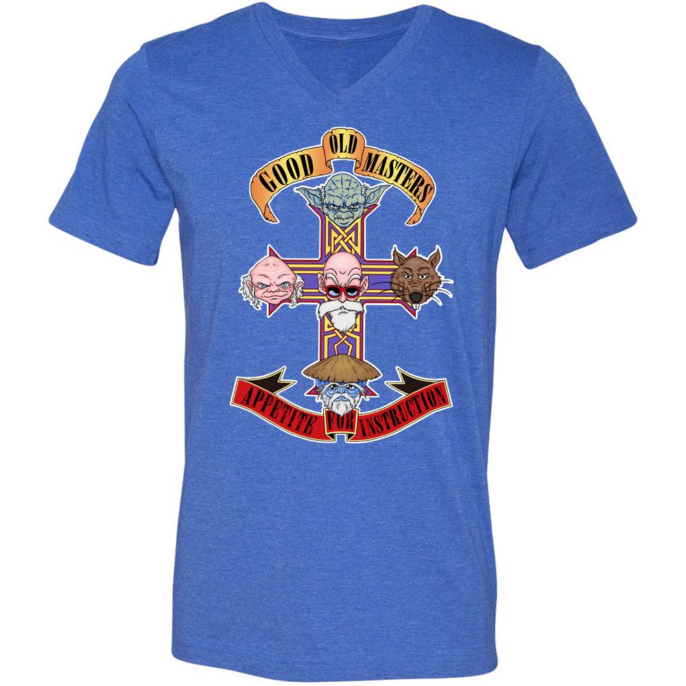 Unisex V-Neck T-Shirt - 25HNKFJU - Heather True Royal - 14