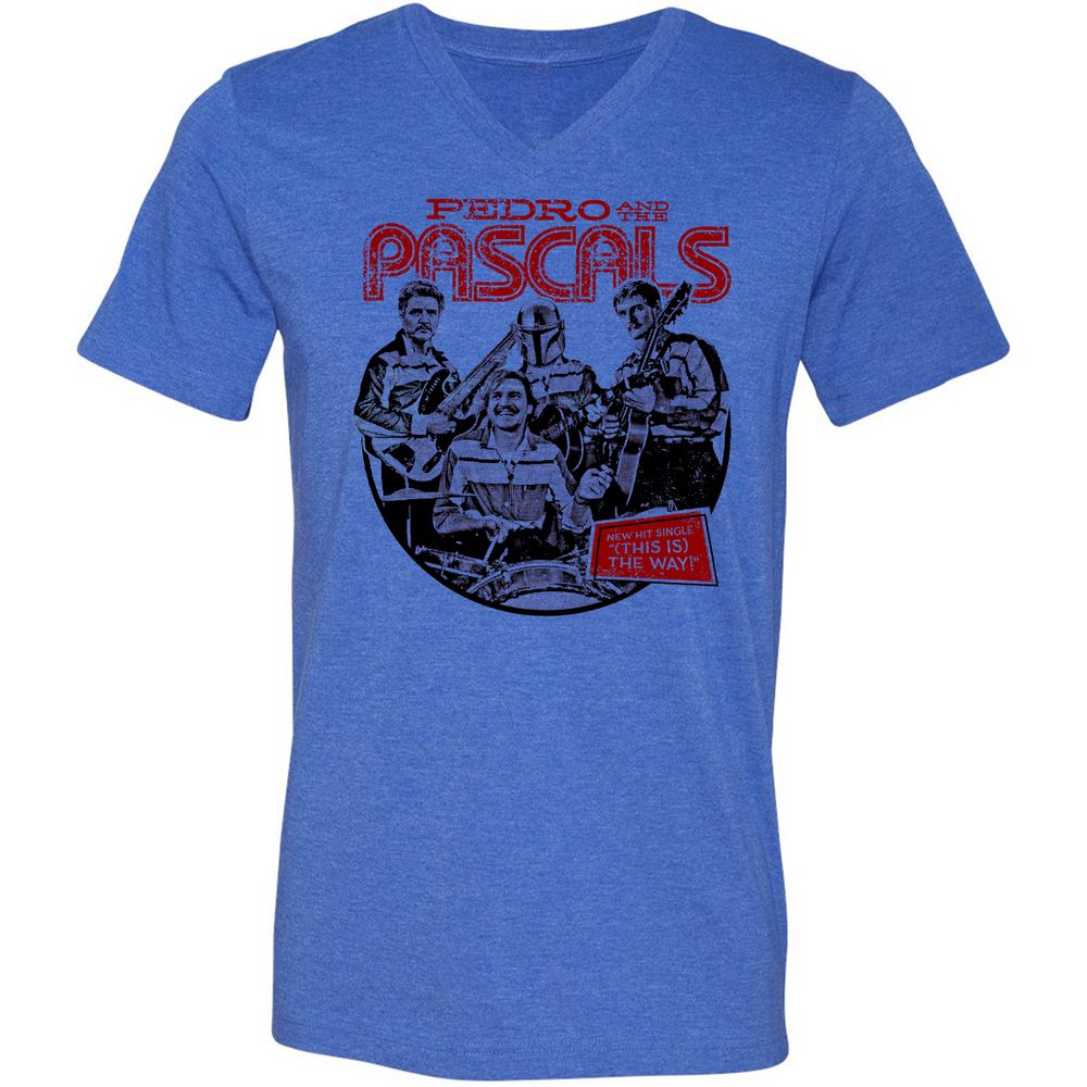 Unisex V-Neck T-Shirt - EWF1U8BL - Heather True Royal - 14