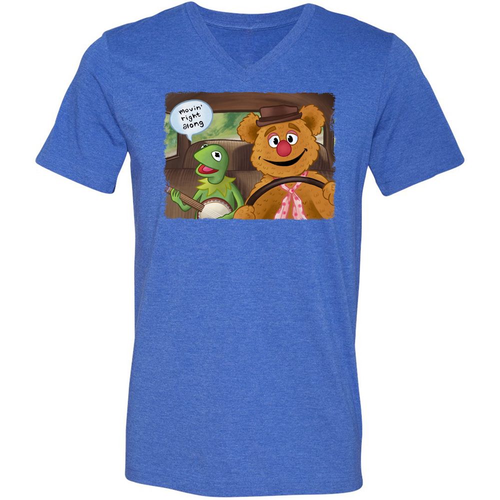 Unisex V-Neck T-Shirt - 3V6A45SJ - Heather True Royal - 14