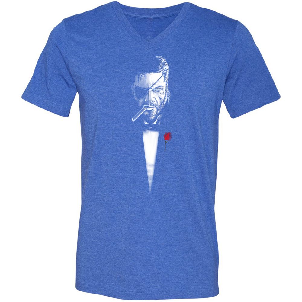 Unisex V-Neck T-Shirt - YM87UFVR - Heather True Royal - 14