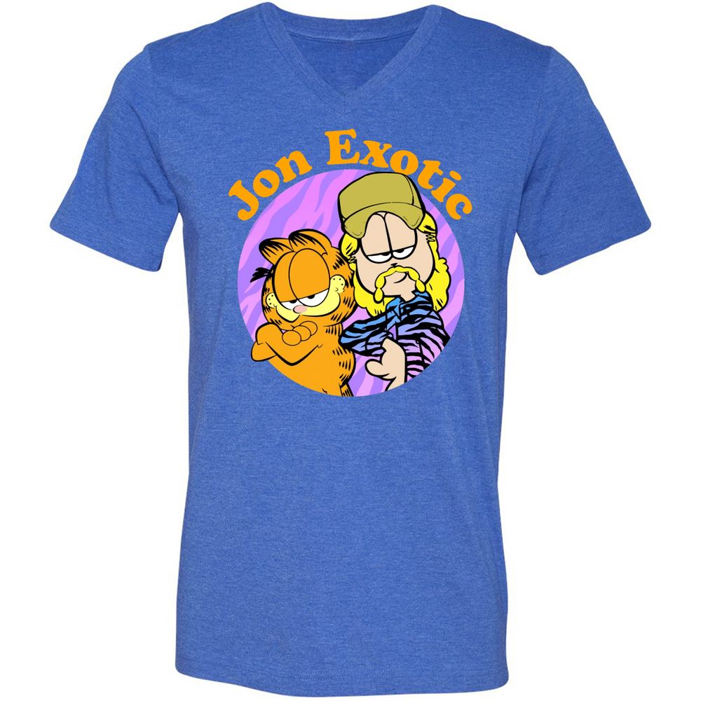 Unisex V-Neck T-Shirt - A4XWUCL1 - Heather True Royal - 14