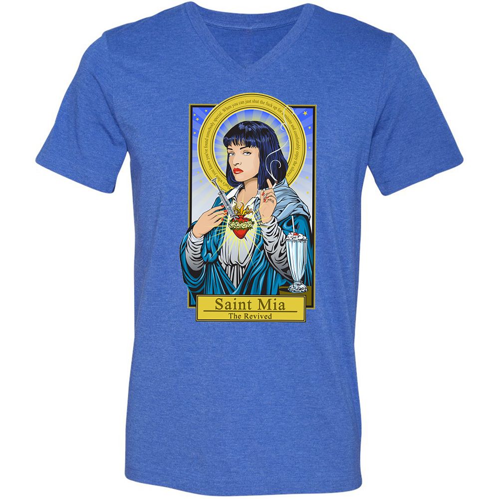Unisex V-Neck T-Shirt - 1NZ6XVTB - Heather True Royal - 14