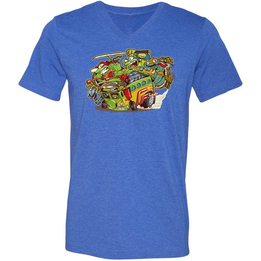 Unisex V-Neck T-Shirt - ASWHLLMW - Heather True Royal - 14