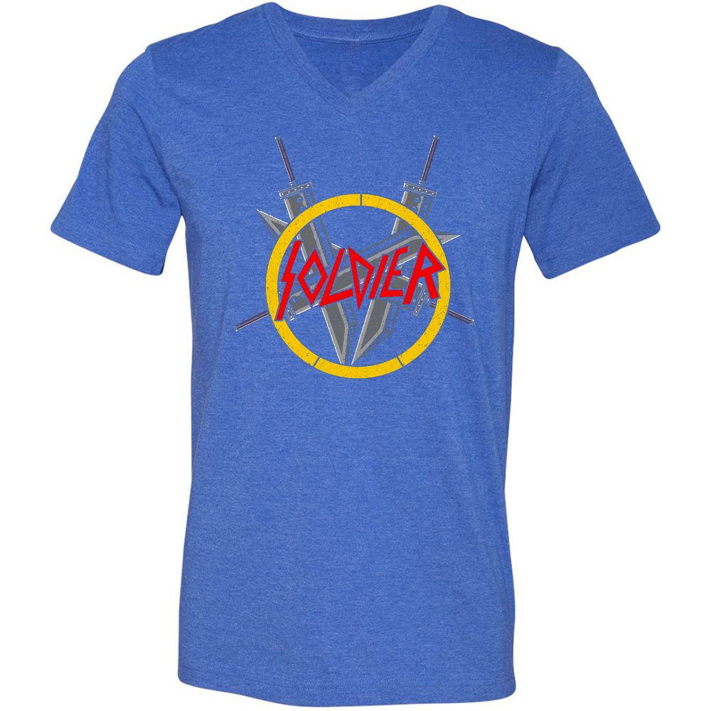Unisex V-Neck T-Shirt - W4ZU91M4 - Heather True Royal - 14