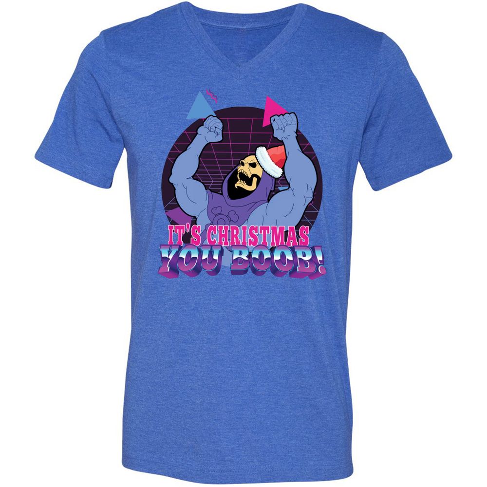 Unisex V-Neck T-Shirt - EV5FHZGD - Heather True Royal - 14