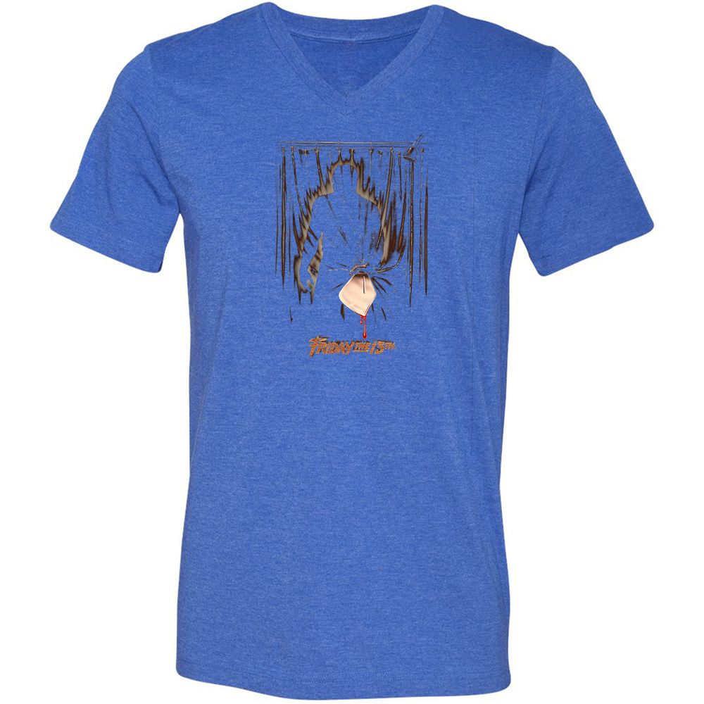 Unisex V-Neck T-Shirt - KF8ZYEAB - Heather True Royal - 14