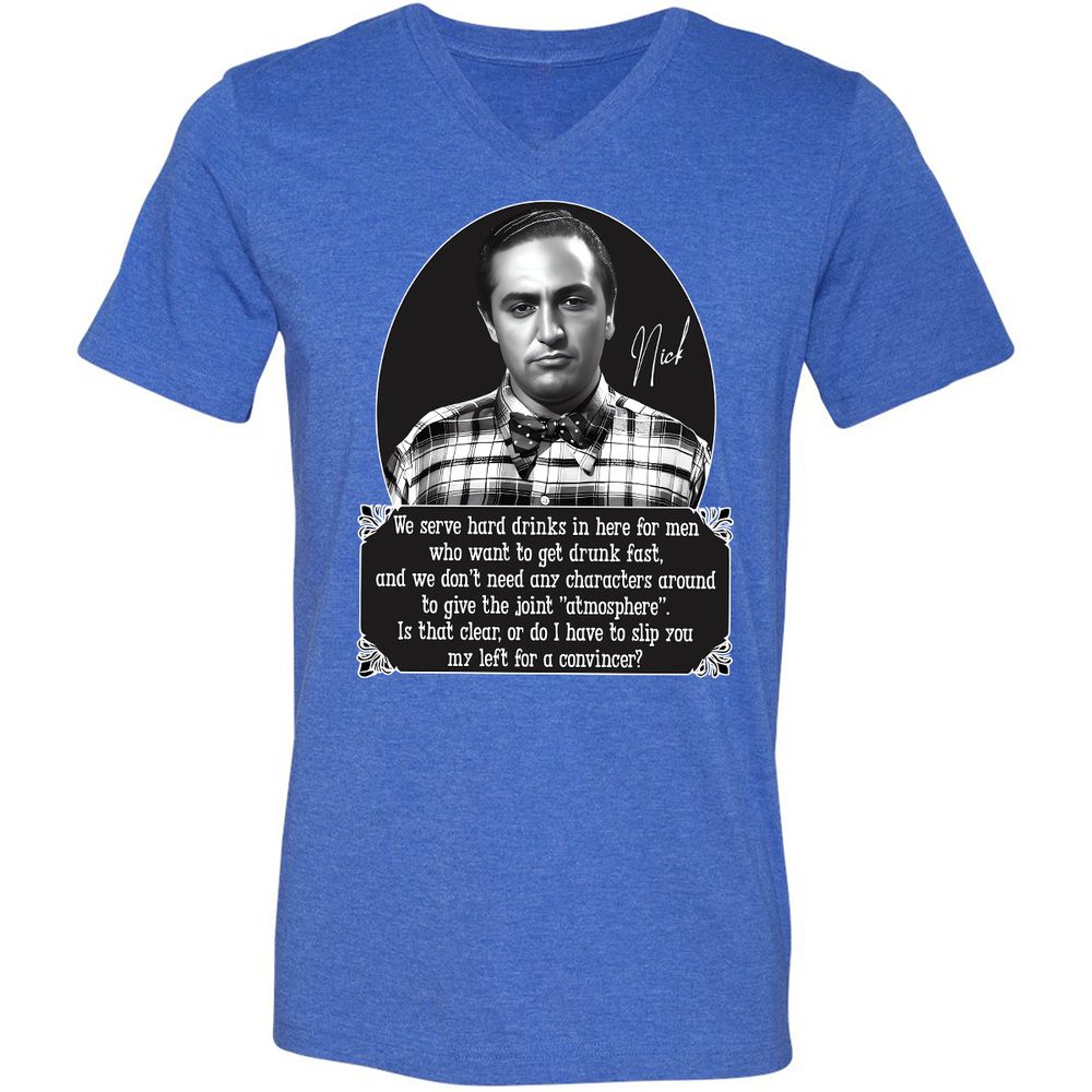Unisex V-Neck T-Shirt - HN55QJZX - Heather True Royal - 14
