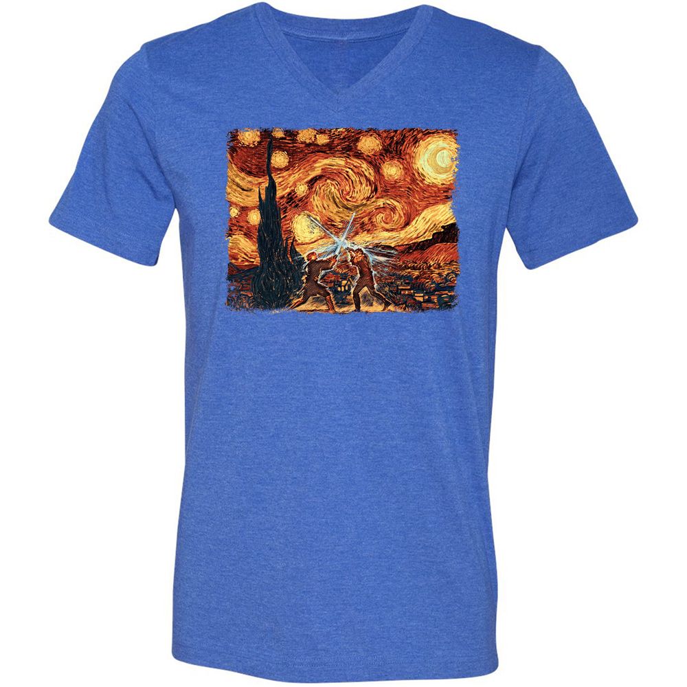 Unisex V-Neck T-Shirt - X2ZUSTTF - Heather True Royal - 14