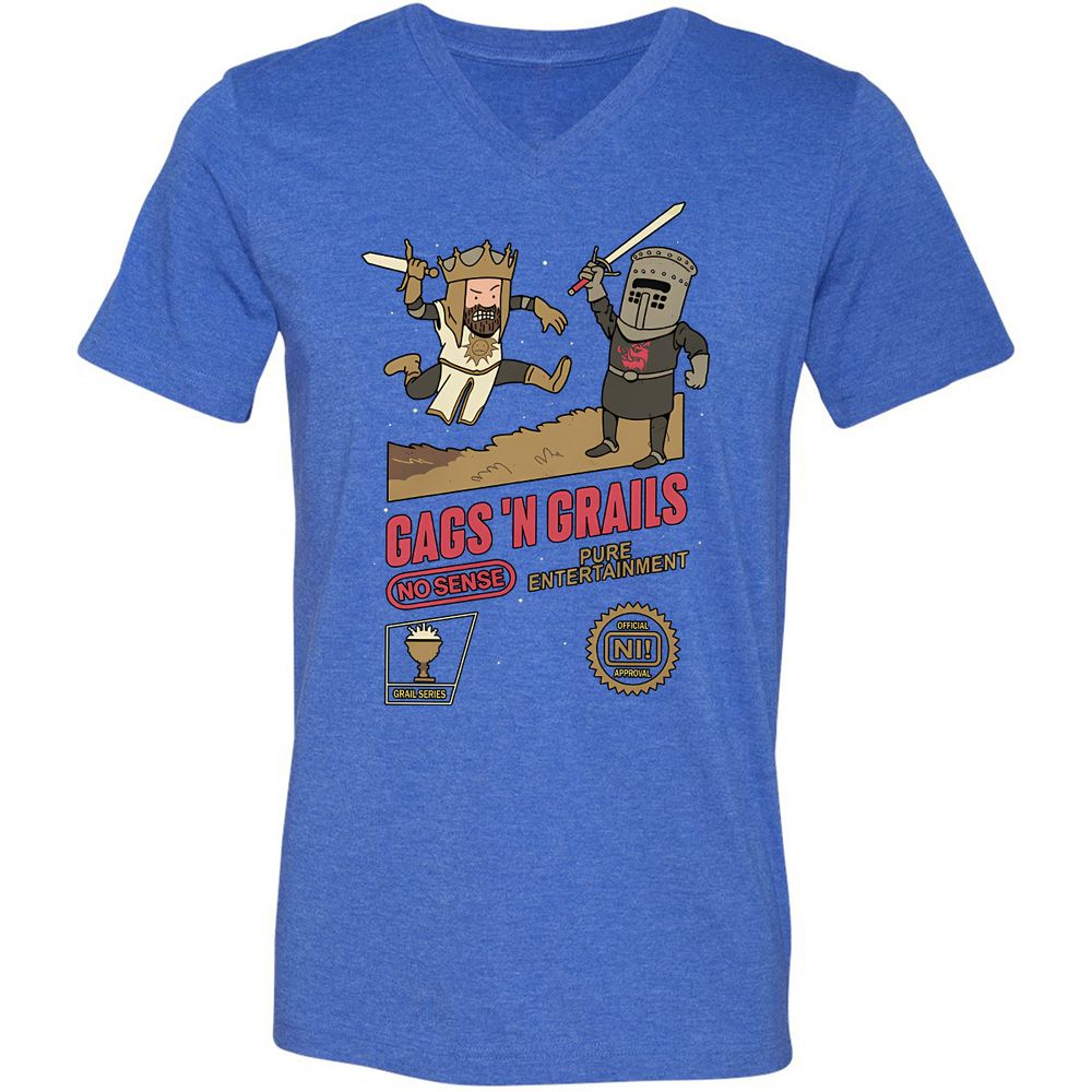 Unisex V-Neck T-Shirt - E86P23SQ - Heather True Royal - 14