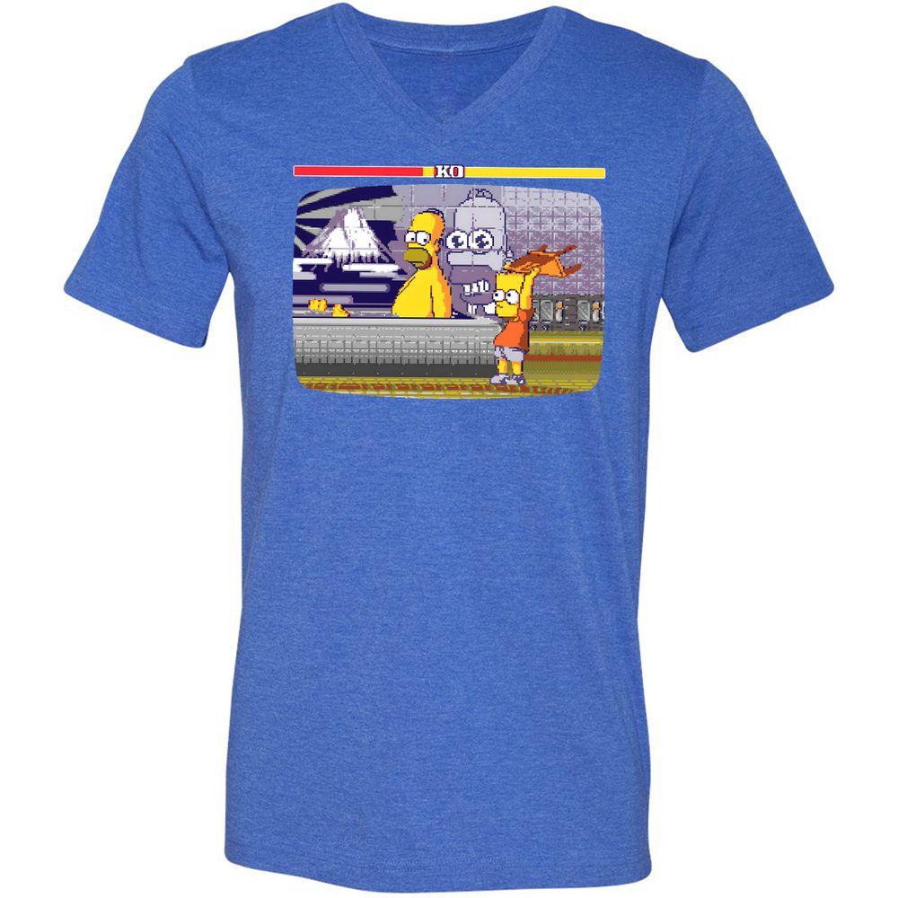 Unisex V-Neck T-Shirt - EF6UCR3M - Heather True Royal - 14